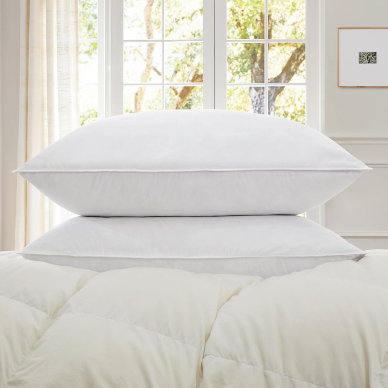 SNUG&COZY Grey Goose Feather Down Pillows for Sleeping(2 Pack)- Standard Size(20INÃ—26IN), Goose Feather&Down Filling,100% Down Proof, Machine Wash, White - Image 3
